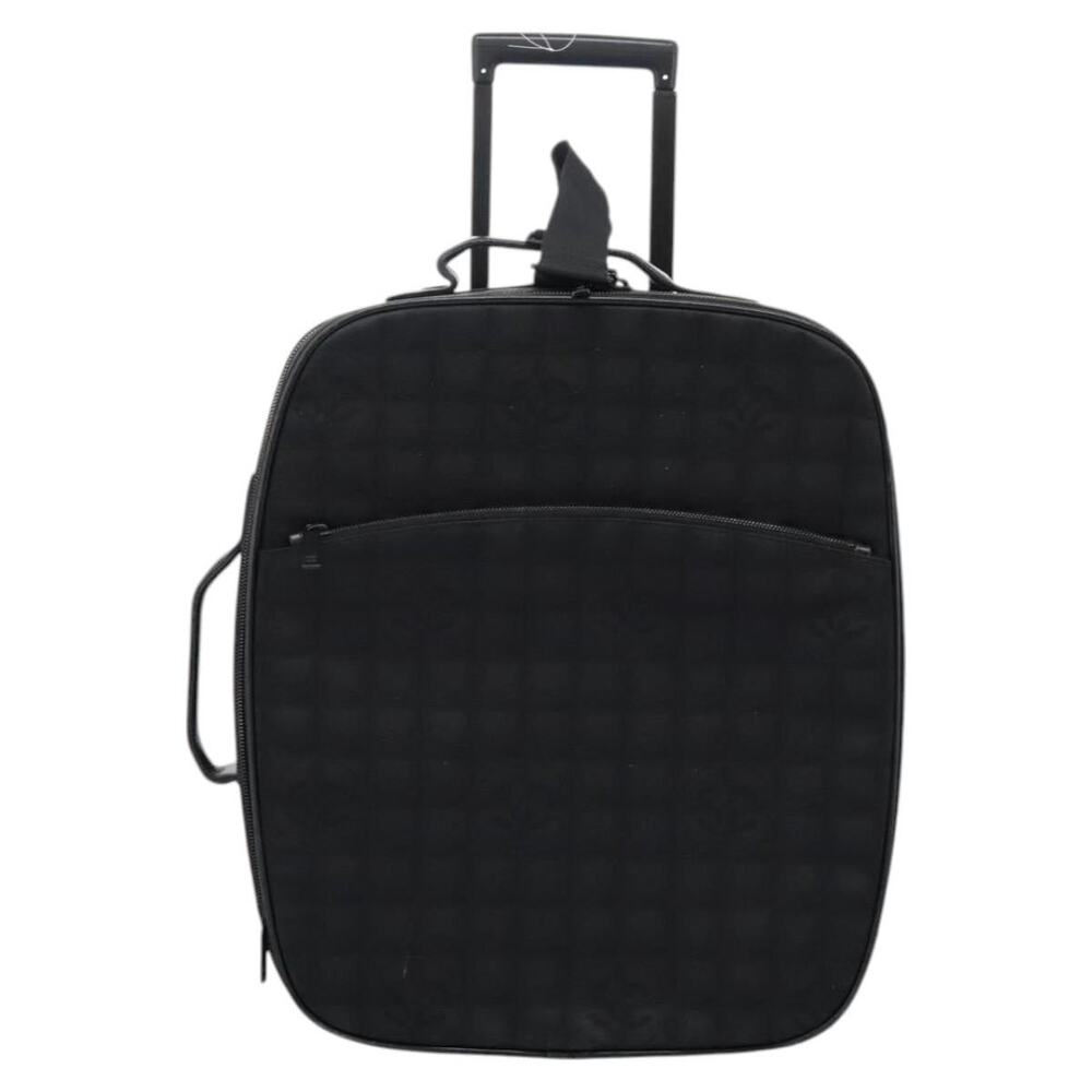Chanel Nylon Carry Case New Travel Line Suitcase Black